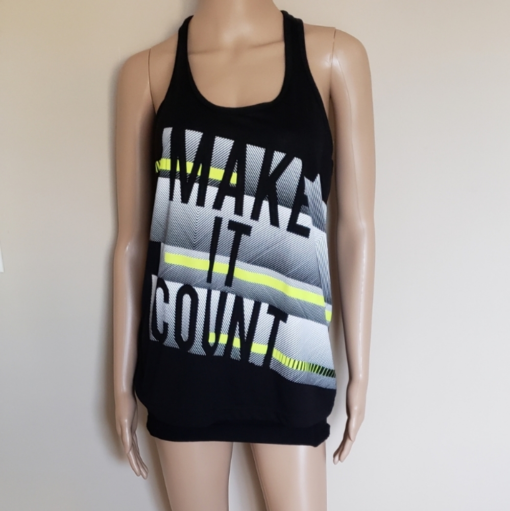 XERSION BLACK SLEEVELESS MAKE TANK TOP